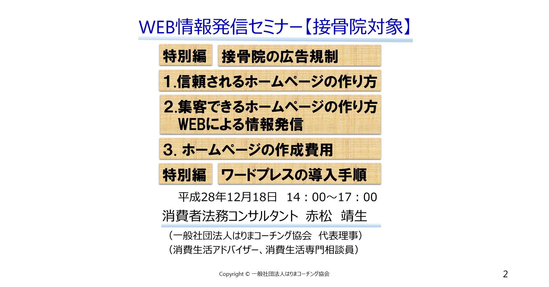 「自分でできる」「必ず勝てる」治療院インターネット集客法 最新セミナー2016 治療院インターネット集客法最新セミナー2016 （治療院